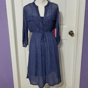 Sirenlily Dark Blue Layer Maternity Dress